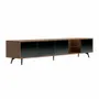 Sideboards - Walnut TV cabinet and black mirror effect glass - ANGEL CERDÁ