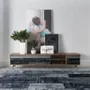 Sideboards - Walnut TV cabinet and black mirror effect glass - ANGEL CERDÁ