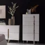 Chests of drawers - Chiffonier white and chromed steel - ANGEL CERDÁ