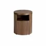 Tables de nuit - Table de chevet ronde en noyer - ANGEL CERDÁ