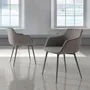 Chairs - Gray dining armchair and black piping - ANGEL CERDÁ