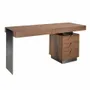 Mobilier et rangements pour bureau - Bureau en bois de noyer et acier poli - ANGEL CERDÁ