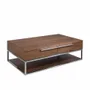 Coffee tables - Rectangular coffee table in walnut and chromed steel - ANGEL CERDÁ