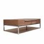 Coffee tables - Rectangular coffee table in walnut and chromed steel - ANGEL CERDÁ