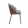 Chairs - Upholstered fabric chair with walnut backrest - ANGEL CERDÁ