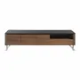 Sideboards - Black glass and walnut TV cabinet - ANGEL CERDÁ