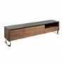 Sideboards - Black glass and walnut TV cabinet - ANGEL CERDÁ