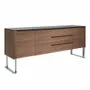 Sideboards - Walnut sideboard and black glass top - ANGEL CERDÁ