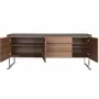 Sideboards - Walnut sideboard and black glass top - ANGEL CERDÁ