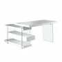 Office furniture and storage - White and glass office desk - ANGEL CERDÁ