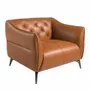 Armchairs - Armchair upholstered in brown leather with capitonné - ANGEL CERDÁ
