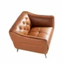 Armchairs - Armchair upholstered in brown leather with capitonné - ANGEL CERDÁ