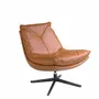 Armchairs - Brown leather upholstered swivel armchair - ANGEL CERDÁ