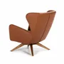 Fauteuils - Fauteuil pivotant rembourré en similicuir - ANGEL CERDÁ