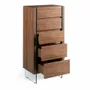 Chests of drawers - Walnut and glass chiffonier - ANGEL CERDÁ