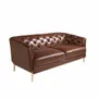 Sofas - 2 seater tobacco brown leather in quilted upholstery sofa - ANGEL CERDÁ