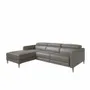 Canapés - Canapé chaise longue en cuir gris foncé avec mécanisme relax - ANGEL CERDÁ