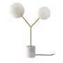 Table lamps - Table lamp white marble, golden steel and white glass - ANGEL CERDÁ