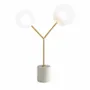 Table lamps - Table lamp white marble, golden steel and white glass - ANGEL CERDÁ