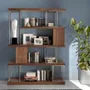 Shelves - Walnut and chrome-plated stainless steel shelving - ANGEL CERDÁ