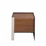 Night tables - Walnut leather and wood nightstand - ANGEL CERDÁ