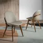 Chairs - Dining chair upholstered in eco-leather and walnut coloured ash frame - ANGEL CERDÁ