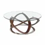 Tables basses - Table basse ronde en verre trempé et noyer - ANGEL CERDÁ