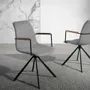 Chairs - Gyratory chair in fabric and black steel legs - ANGEL CERDÁ