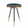 Coffee tables - Porcelain round corner table black marble - ANGEL CERDÁ