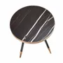 Coffee tables - Porcelain round corner table black marble - ANGEL CERDÁ