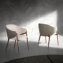 Chairs - Dining table chair upholstered in fabric and leatherette - ANGEL CERDÁ