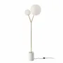Lampadaires - Lampadaire en marbre blanc, acier doré et verre blanc - ANGEL CERDÁ