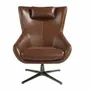 Armchairs - Leather swivel armchair with removable cushion - ANGEL CERDÁ
