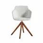 Chairs - Swivel Dining table chair beige fabric - ANGEL CERDÁ