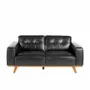Sofas - 2 seater upholstered black cowhide sofa - ANGEL CERDÁ