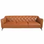 Canapés - Canapé 3 places tapissé en cuir de vachette marron - ANGEL CERDÁ