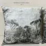 Linge de lit - MANOSQUE coussin 45x45cm housse velours imprimé monochrome Ananbô MANOSQUE ECRU - EN FIL D'INDIENNE...