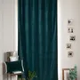 Rideaux et voilages - MEDICIS Rideau occultant  en velours de coton 130x280 cm BLEU ORAGE - EN FIL D'INDIENNE...