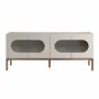 Sideboards - Gray and walnut wood sideboard with interior lighting - ANGEL CERDÁ
