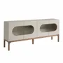 Sideboards - Gray and walnut wood sideboard with interior lighting - ANGEL CERDÁ