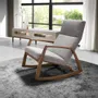 Armchairs - Grey fabric rocking armchair - ANGEL CERDÁ