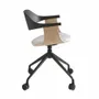 Mobilier et rangements pour bureau - Chaise de bureau pivotante en tissu gris clair et pvc noir - ANGEL CERDÁ