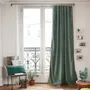 Curtains and window coverings - MEDICIS CELADON cotton velvet blackout curtain 130x280cm - EN FIL D'INDIENNE...
