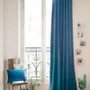 Rideaux et voilages - MEDICIS rideau occultant en velours de coton 130x280cm  couleur DENIM - EN FIL D'INDIENNE...