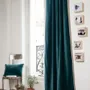 Rideaux et voilages - MEDICIS Rideau occultant  en velours de coton 130x280 cm BLEU ORAGE - EN FIL D'INDIENNE...