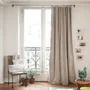 Rideaux et voilages - MEDICIS rideau occultant en velours de coton130x280cm BEIGE - EN FIL D'INDIENNE...