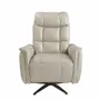 Fauteuils - Fauteuil pivotant en cuir gris - ANGEL CERDÁ
