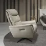 Fauteuils - Fauteuil pivotant en cuir gris - ANGEL CERDÁ