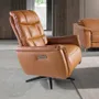Armchairs - Brown leather swivel armchair - ANGEL CERDÁ