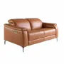 Sofas - 2 seater relax sofa in brown leather - ANGEL CERDÁ